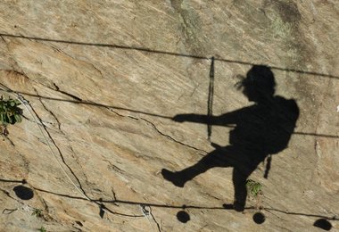 Claudia auf der Via Ferrata di Pont Canavese 