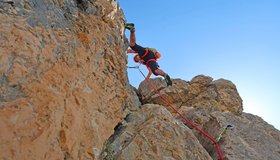 Steiler Beginn der 2ten Seillänge - Freccia bis