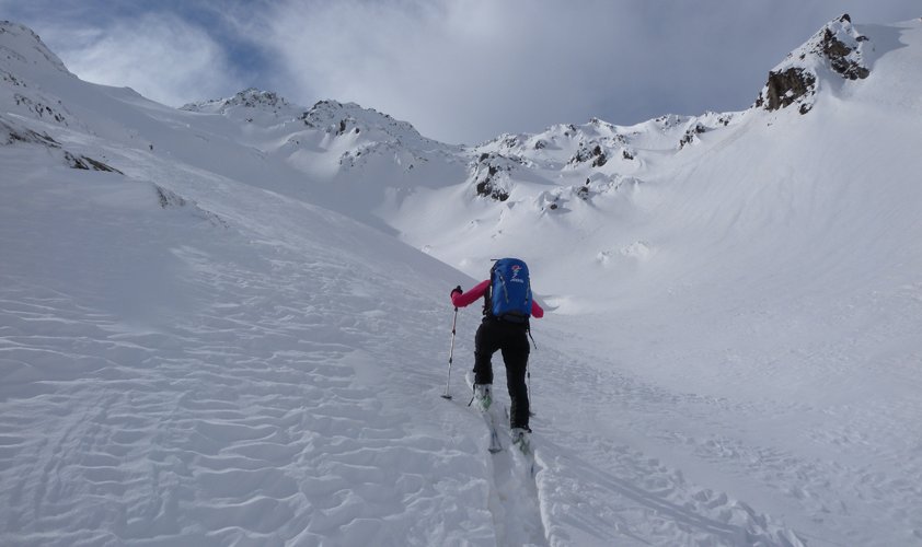 Am Ende des ersten Steilhanges.