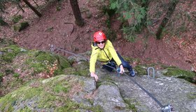 B-Stelle im unteren Teil - Diego Klettersteig bei Gallneukirchen