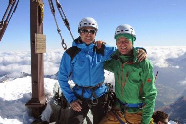 Gipfelfoto: Markus Hirnböck und Christoph Veres für das #project360 auf dem Großglockner (Foto: Mammut/Markus Hirnböck) 