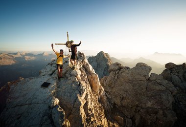 Alexander Scherl und Simon Gietl auf dem Watzmanngipfel; Foto: Silvan Metz