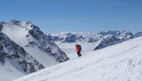 Bei der Abfahrt hat man ein herrliches Panorama