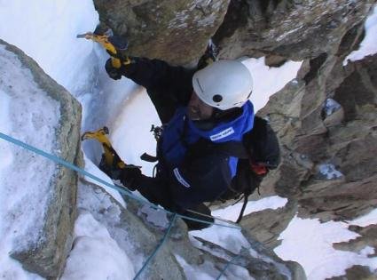 Miha im Eis der Headwall