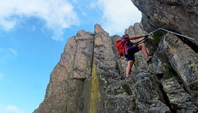 Die erste A/B Stelle der Ferrata Gabrielli 