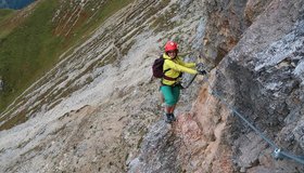 Die erste Rampe - Olanger Klettersteig Hochalpenkopf