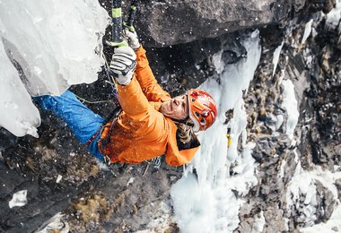 Albert Leichtfried beim letzten Eiskletteropening