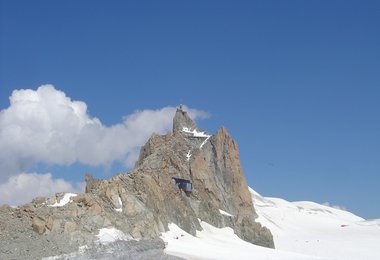 Der Cosmiques Grat mit der Aguille du Midi (c) Walter Laserer