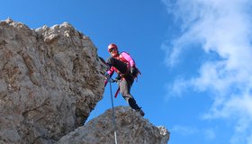 Die ersten steile Passage des Allmaier-Toni-Weges (Klettersteig).