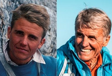 Peter Habeler mit 25 und mit 77 Jahren; Foto links Otti Wiedmann; Foto rechts Archiv Peter Habele