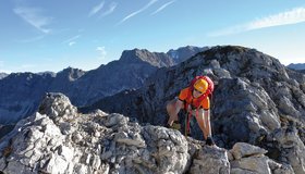 Die leichten Kletterstellen zu Beginn der Tour über die sog. Hohen Gänge