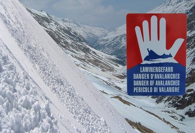 Lawinenabgang beim Zustieg zur Martin Buch Hütte