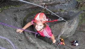 Kurz nach dem Einstieg - Klettersteig Nonnensteig