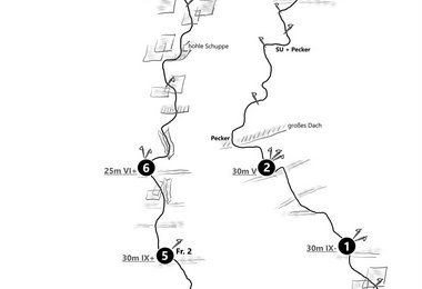 Topo der Route Kairos an der Laverella di Fora