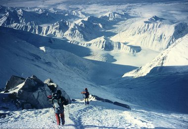 West Buttress 5100m - beim Abstieg im Winter