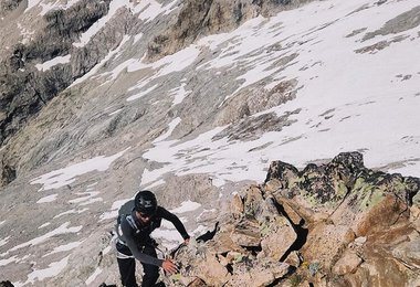 Kletterpassage bei der Meije Traverse