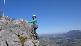 Die letzte Kletterstelle vor dem Gipfel.