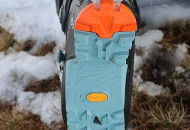 Die Vibram Sohle mit Carbon-Versteifung des Tecnica Zero G Peak 