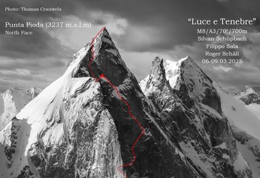  «Luce e Tenebre – Licht und Dunkelheit» - Punta Pioda Nordwand (c) Archiv Schäli/Sala/Schüpbach