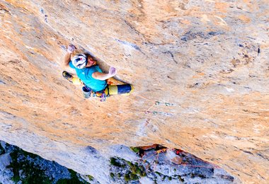 Siebe Vanhee in der Route  “Orbayu” (c) TheNorthFace