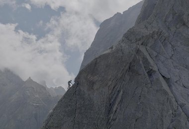 Martin on the  NorthRidge of Piz Badile - @MarioKaeppeli