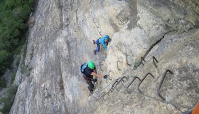 Via ferrata de l'Horloge - Schlusswand.