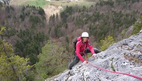 Die Platte in der letzten Seillänge.