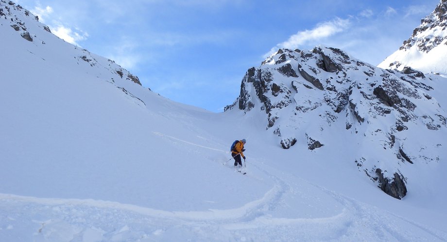 Das Steilstück in der Nordostrinne.