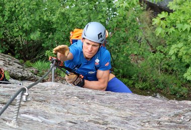 Daniel Rieser unterwegs mit dem Rider 3.0 von Skylotec.