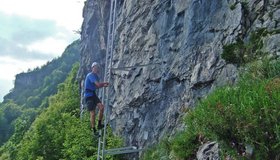 Auf der unteren Leiter