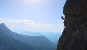 Die B/C Querung am Unteren Stripsenkopf - Stripsenjoch Klettersteige - Übungsklettersteige