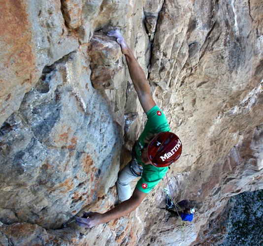 "La lingua pura", 6.SL, 200m, 7c max, 6c obl., Monte Monaco Nordwand