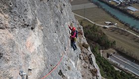 Querung in der 3. Seillänge - Kollerweg an der Geierwand