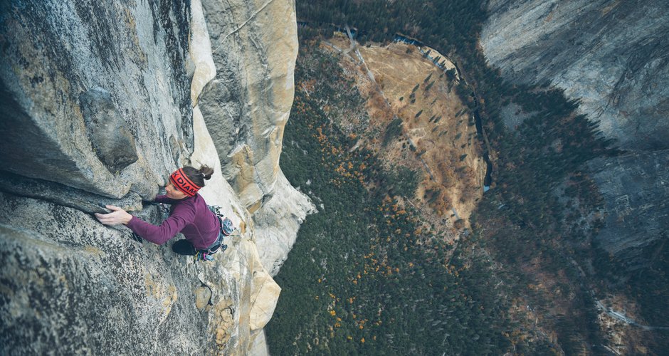 Babsi Zangerl bei der Flash-Begehung der 32 Seillängen langen Route «Freerider» am El Capitan  (c) Dave Yarwood