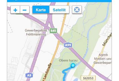 Darstellung des Livetracking auf einem Smartphone