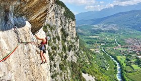 Beginn der schweren Seillänge - Il cuore d oro - Coste dell' Anglone