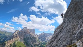 Das steile C-FInale am Giipfelblock - Via ferrata dei Finanzieri am Colac