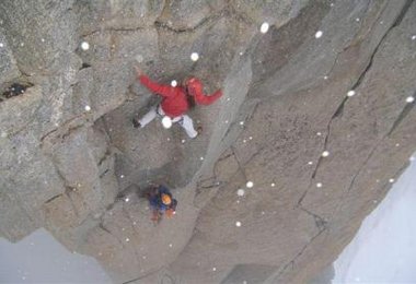 Oberer Pfeiler bei Schneefall © Heinz Zak