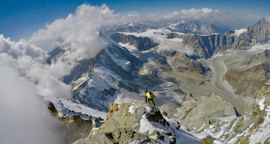 Beim Abstieg am Lion-Grat während der Besteigung aller vier Matterhorn Grate © Andy Steindl 