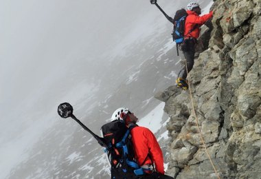 Das spezielle Kamera-Rucksack-System kam auch am Matterhorn für das #project360 zum Einsatz (Foto: PHOTOPRESS/Mammut/Christian Gisi)  