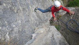 Birgit Auer m Ender der 2. Seillänge