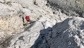 Blick zurück auf die vierte Länge der BuZe Wedda; Foto Florian Burggraf