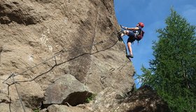 Die steile B/C Ecke - Moosalm Klettersteig bei Sölden im Ötztal