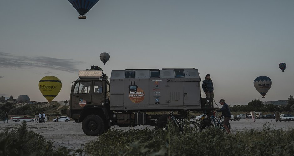 Stefan Glowacz, Josef Pfnür, Christian Schlessener seen during the Walls on Silk Road expedition in in Turkey on June 28, 2023 (c) Tim Glowacz / Red Bull Content Pool