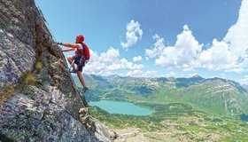 Platten nach der ersten C-Stelle - Silvapark Klettersteig