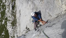 In der 2. Seillänge der Route A la carte