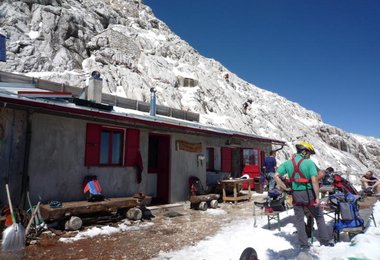 Torrani Hütte Civetta nach der Via ferrata degli Alleghesi