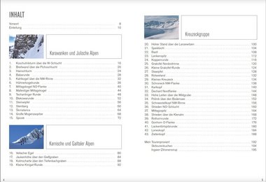 Wildes Kärnten - 100 Spezialskitouren in den Südalpen - Inhalt