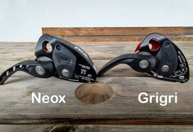 Vergleich Ablasshebel Neox und Grigri