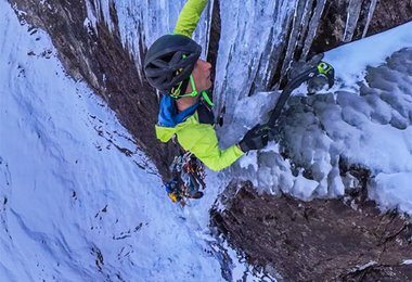 Rudi Hauser bei der Erstbegehung von Black Pearl